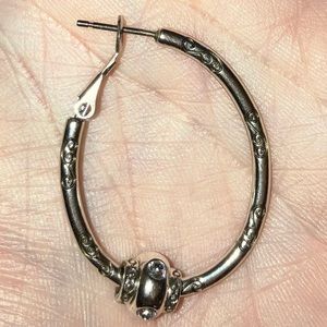 Sterling silver Brighton hoop earrings with bead spacer